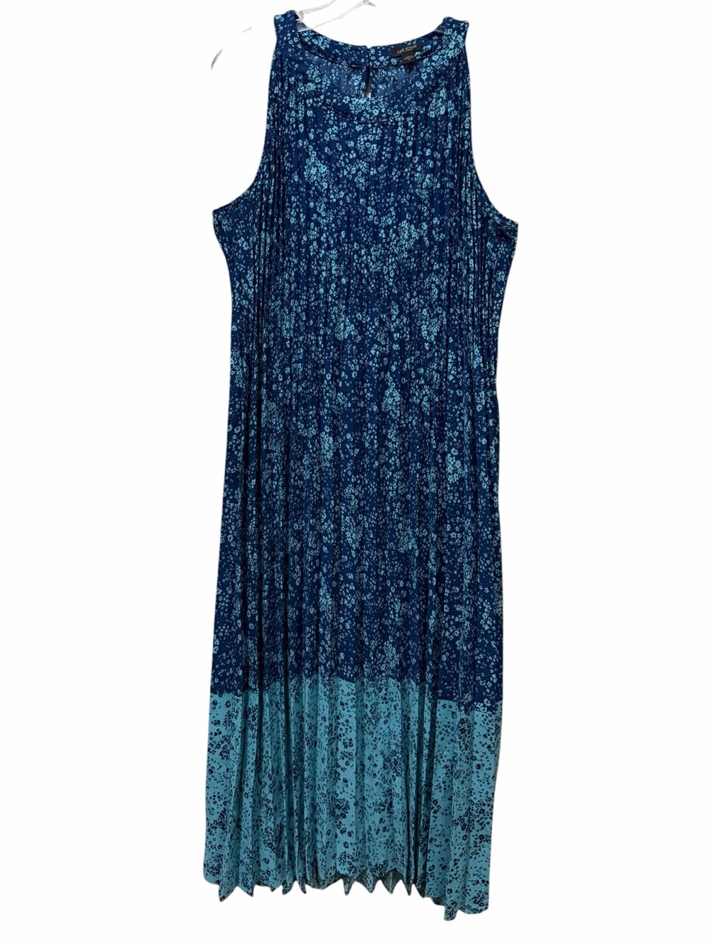 J. Jill XL Blue Floral Sleeveless Maxi Midi Tank Dress Color Block B18 - Picture 2 of 5